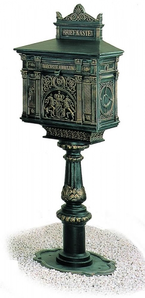 Copper appearence pedestal mailbox