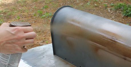 Spray paint the mailbox